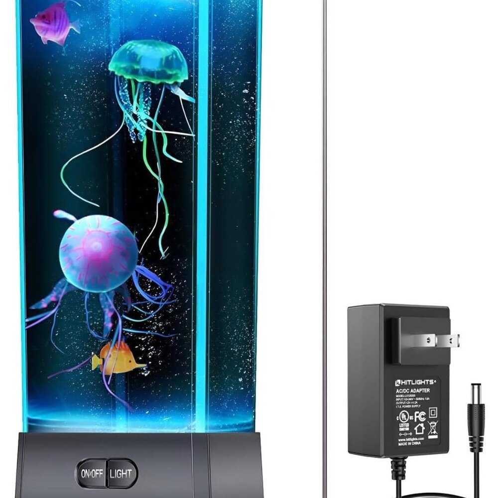 CALOVER Jellyfish Tank Lava Night Light Color Changing New -Great Holidays Gift!